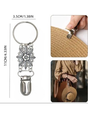 Bacoss Çanta Tokası Şapka Klipsi Çiçek Tasarım Mdl 2 (BC-1186 )