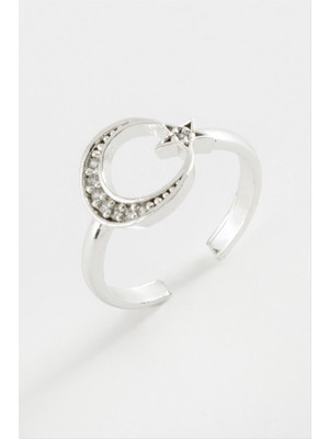 Ay Yıldız Zirkon Taşlı Yüzük