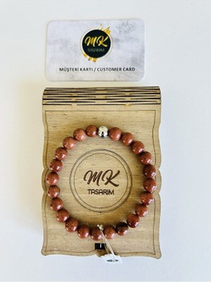 MK Tasarım Gerçek Kahverengi Yıldız Taşı Bileklik | Özel Kutusunda | Müşteri Kartlı MK.009.025