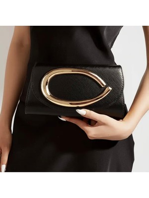 Bacoss KADI+C43:AQ43N Metalik Aksanlı Clutch El Çantası (BC-1229)