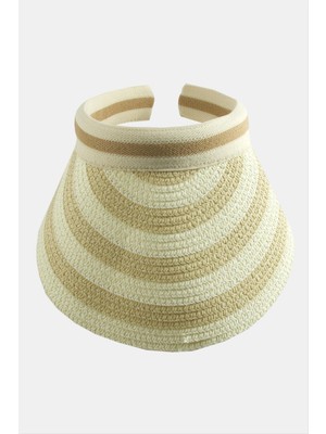 Kasketli Hasır Plaj Şapkası