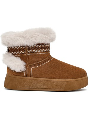 Derimod Kadın Taba Kalın Tabanlı Süet Teddy Bot 25WFE402410