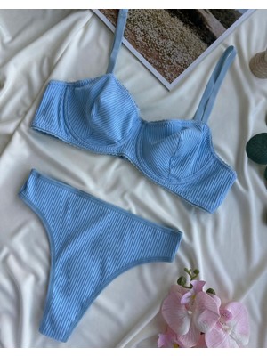 Hama Love Kadın Mavi Penye Iç Çamaşır Takımı