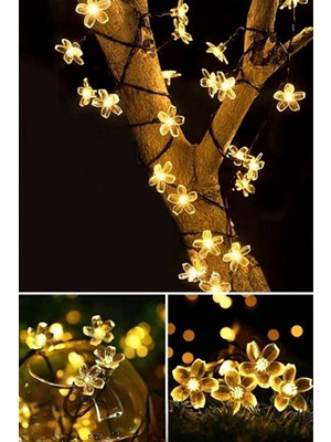 Solar 30 led Çiçek Peri Işık –gün Işığı Renkli, Güneş Enerjili, Dekoratif Bahçe/balkon Aydınlatma