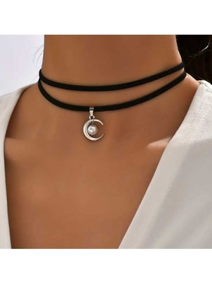 Bacoss Incili Ay Choker Kolye (BC-1161)