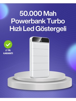 Zenvia 4 Cihazı Aynı Anda Şarj Edebilen Güçlü Powerbank 50000 Mah