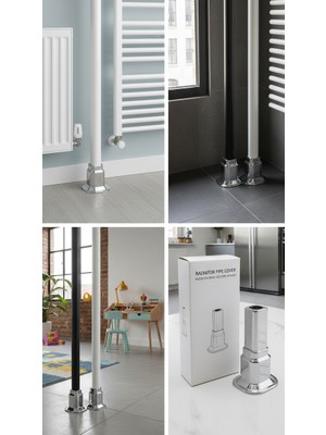 Radyatör Havlupan Pex Boru Gizleme Aparatı Krom Renkli