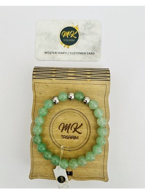 Mk Tasarım Gerçek Aventurin Taşı Bileklik MK.013.008