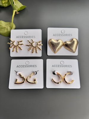 4'lü Küpe Seti Çelik