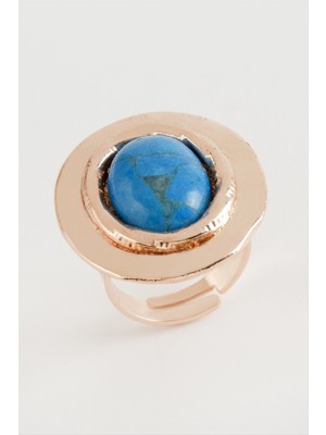 Esranın Dünyası Oval Turkuaz Taşlı Yüzük