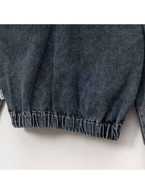 Overdo Unısex Çocuk 5-8 Yaş Nakışlı Kot Ceket