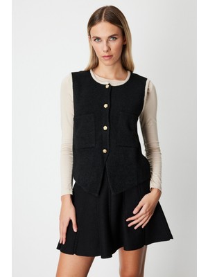 On Triko Dokulu Torba Cepli Yelek  65916