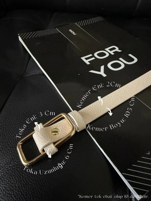 Fiori Dikdörtgen Tokalı Kadın Pantolon Kemeri, Ceket Kemeri, Gömlek Kemeri, Elbise Kemeri