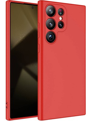 Alpsa Teknoloji Galaxy S24 Ultra Kılıf Alps Mara Laaakan Kapak-Kırmızı