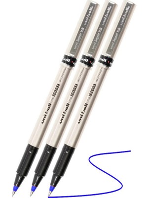 Artlantis Mavi Pilot Kalem UB-177 Fine Deluxe 3 Adet Uniball Pilot Kalem 0.5 mm Roller Uçlu Pilot Kalem Ince Uçlu Likit Mürekkepli