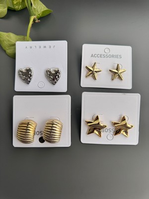 4'lü Küpe Seti Çelik