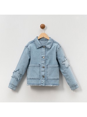 Overdo Kız Çocuk 5-8 Yaş Yıldızlı Kot Ceket