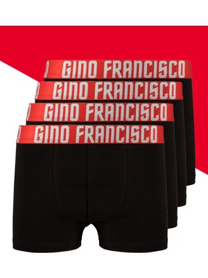 Gino Francisco Pamuklu Esnek 4'lü Kutusuz Comfort Kırmızı Erkek Boxer - Mood Collection