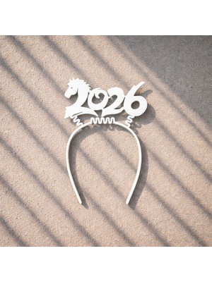 Bonolupo 2026 At Yılı Yılbaşı Tacı Kırmızı | Yeni Yıl Saç Aksesuarı Parti Tacı