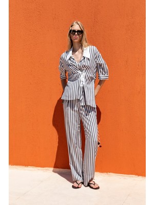 Kameya Çizgili Pantolon 25S20707