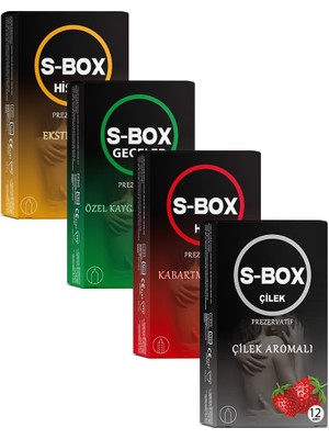 S-Box Sbox 4’lü Karma Paket 2 – Hisset, Uzun Geceler, Yüksek Haz ve Çilek Prezervatif
