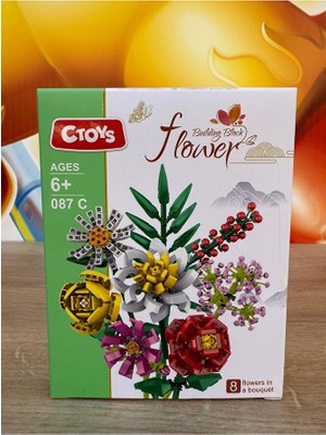Scntoys Dekoratif Çiçek Buketi Yapım Seti Legosu Tek Süpriz Çiçek Hediyelik Çiçek Yapma Legosu