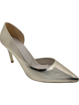 Delyth | Dekolteli Stiletto Ayakkabı - Çiğdem Kundura - Delyth - Whıte Gold - 37