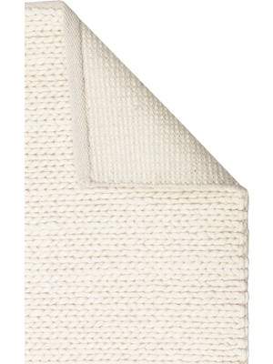 Akbel Halı Jade Krem - El Dokuma Naturel Kazak Örgü Desenli Halı