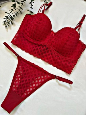 Undressa Lotus Dantelli Desteksiz Sütyen & Külot Takımı