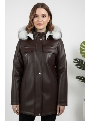 Hiramir Kadın Kürk Astarlı Yeni Sezon Deri Mont KS2576