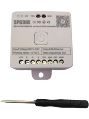 Powerr Led Aydınlatma 5 V - 24 V 12 A SP630E Bluetooth Sese Duyarlı Pixel Şerit LED Denetleyici 5 Kanal Rgbw+Ww LED Kontrol Cihazı