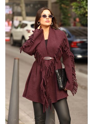 Hopeful Design Ceket Püskülü Kemer Detaylı Ceket