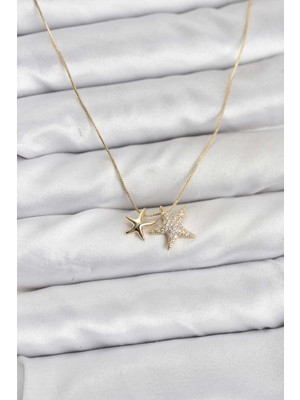 Callerrons Accessories Gold Renk Pirinç Minimal Yıldız Model Kadın Kolye - EBJ251219W38823