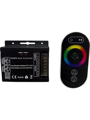 Powerr Led Aydınlatma 36A Müzikli Sese Duyarlı Rgb+W Dokunmatik Kumandalı Rf Dimmer 12-24V