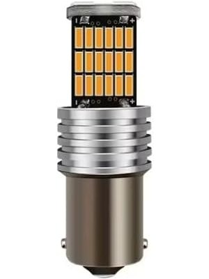 Wishora Store Car Accesories Oto Stop Sinyal Geri Vites Ampulü 45 LED 93 PY21W Turuncu Çapraz Tırnak