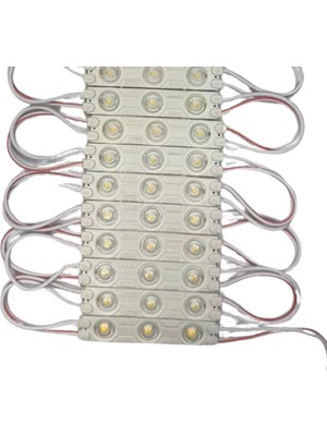 Powerr Led Aydınlatma 12 Volt 1.2 Watt 3 Lensli 3000K Günışığı 2835 Smd LED Modül IP65 10 Adet Modül