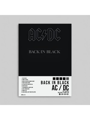 Orendart Ac / Dc - Back In Black Albüm Spotify Çerçeveli - Çerçevesiz Poster Tablo