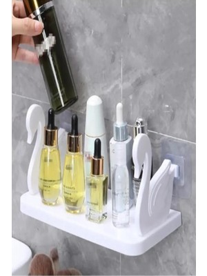 Wishora Store Kuğu Tasarımlı Kendinden Yapışkanlı Pratik Raf 1 Adet