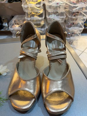Bitangosu "zarif Adım" Rose Gold 8,5 cm 13 Pont Kapalıtopuk-Açık Burun- Tango, Dans ve Salon Ayakkabısı