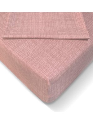 Wishora Store Turca AT7608 Ranforce 120X200CM Lastikli Çarşaf Seti, Pudra