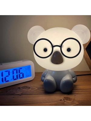 Wishora Store Gece Lambası Çocuklar Için Renkli Eğlenceli Karakter Aydınlatma Çocuk Odası Yatak Odası Kitap Okuma Işığı Dekoratif Lambatavşan Ayıcık (NO12)