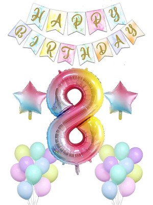 Wishora Store Gitti Gökkusagi Konsept Dogum Günü Seti (8 Yas)