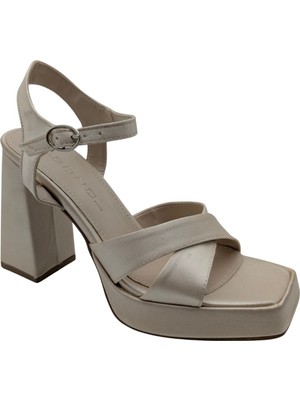 Çiğdem Kundura Nyvella-1 | Kadın Platform Topuklu Ayakkabı - Bej - 36