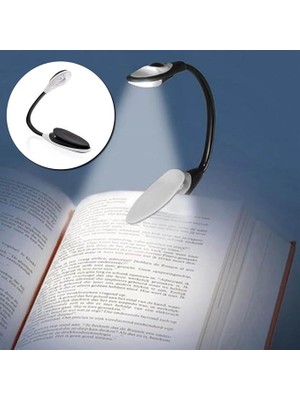 Wishora Store Kitap Okuma Lambası Kıskaçlı Işık Pilli Aydınlatma Kitap