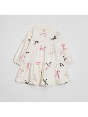 Ozzy Kids Kız Çocuk Kurdele Desenli Elbise