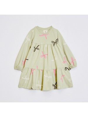 Ozzy Kids Kız Çocuk Kurdele Desenli Elbise