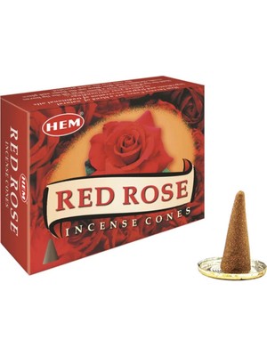 cosangroup Hem Red Rose Piramit Konik Tütsü – 12 Paket x 10 Adet (Toplam 120 Konik)