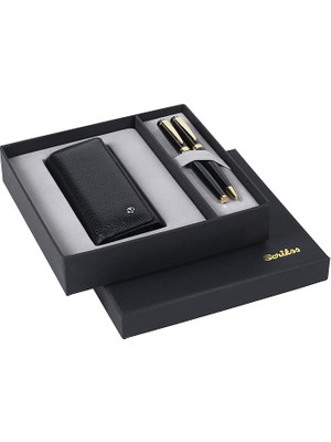 Wishora Store Dr 203 Kalem Kılıfı ve 38 Siyah Altın Kalem Seti Siyah