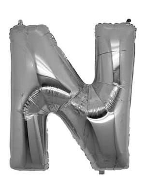 Wishora Store Marifetlerim - N Harfi Gümüş Folyo Balon 16 Inch 40 cm