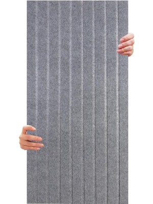 Wishora Store Akustik ve Dekoratif Lambiri Desenli Keçe Panel 45X90 cm / 2 Adet / 0,81 M² Gri